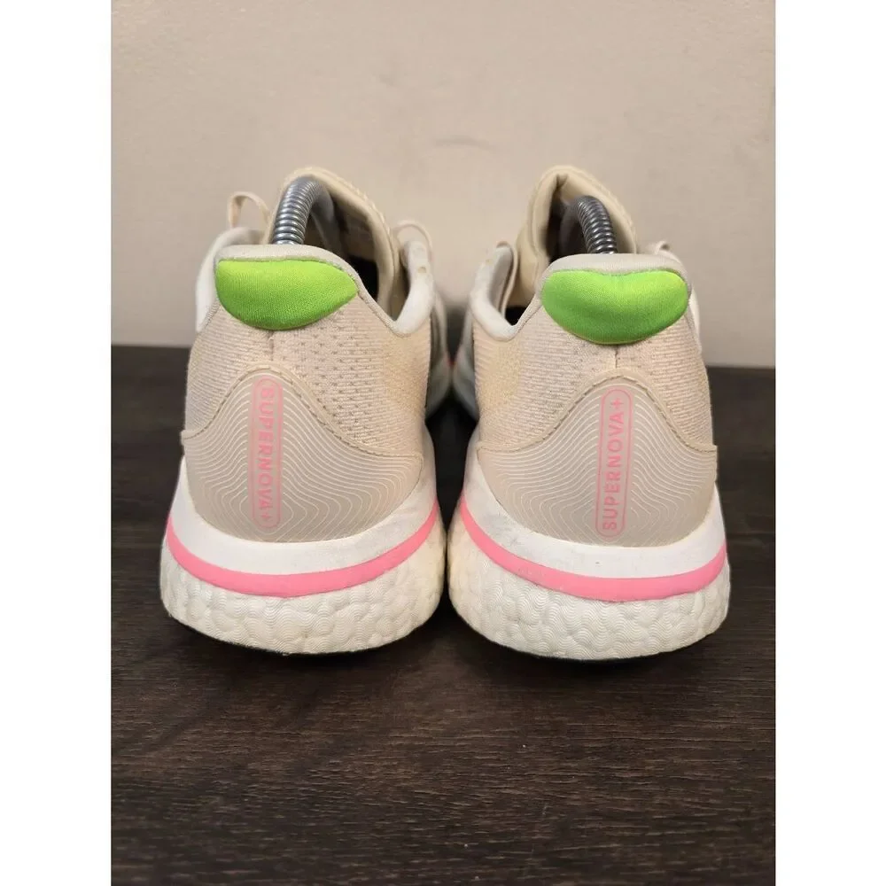 Adidas Supernova+ Womens Running Shoe Size 10.5 GY8313 Training Beige/Black/Pink